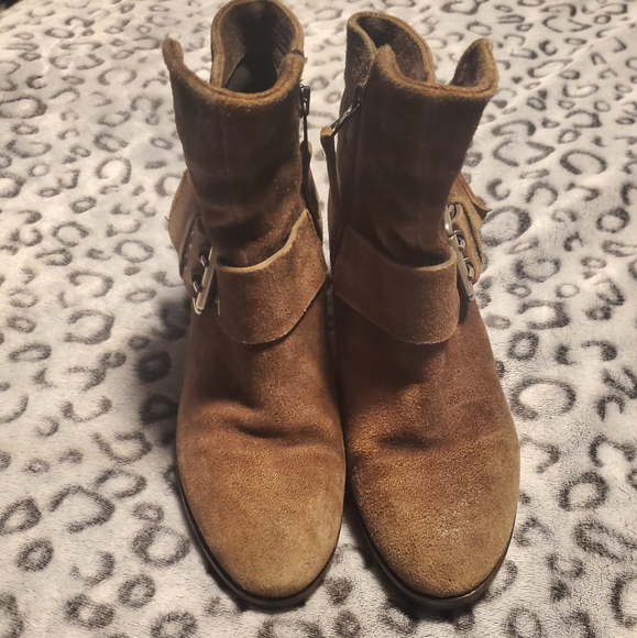 MIZ MOOZ Bubbles Suede Wide Buckle Strap Ankle Boots - Size 9 - Picture 2 of 6